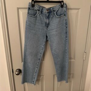 J Crew Essential Straight Light Blue Cropped Jeans size 30